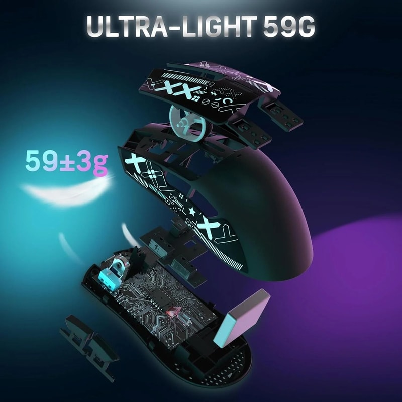 Ultralight TriMode Wireless Gaming Mouse 22K DPI RGB Magnetic Charging Dock 4