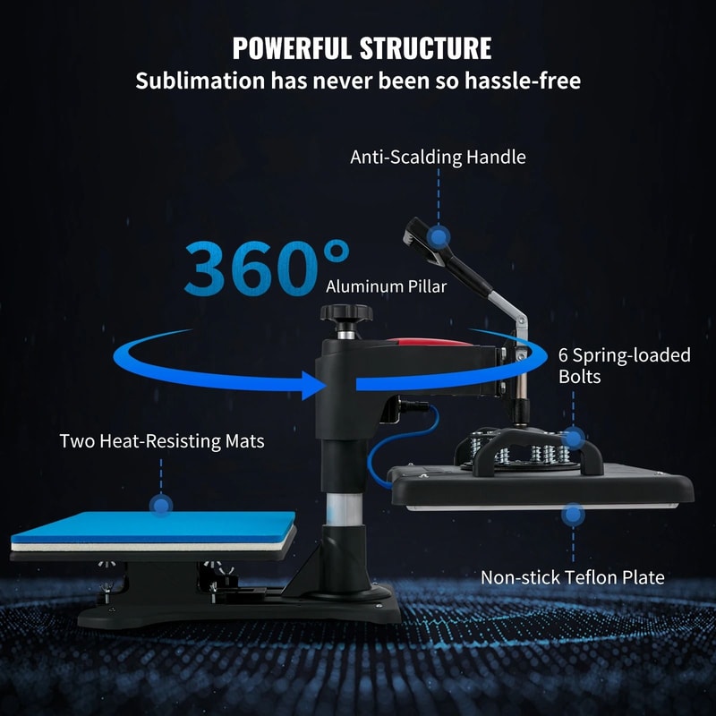 Professional 5in1 Sublimation Heat Press 12x15in Precision Digital Transfer Machine 3