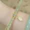 Exquisite Chinese Style Green Jade Bracelet Gold Leaf Double Chain Wrist Bangle 4