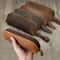 Vintage Leather Pencil Bag Minimalist Stationery Holder Travel Pen Case 0