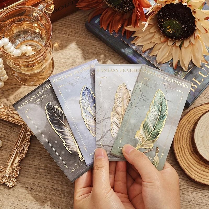 Vintage Feather Bronzing Metal Bookmark Elegant Pendant Gift For Book Lovers 2
