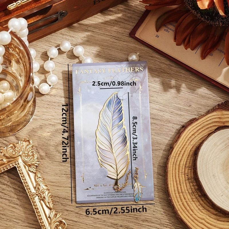 Vintage Feather Bronzing Metal Bookmark Elegant Pendant Gift For Book Lovers 5