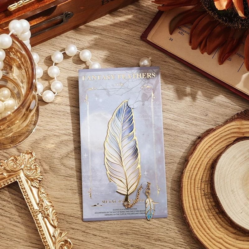 Vintage Feather Bronzing Metal Bookmark Elegant Pendant Gift For Book Lovers 9
