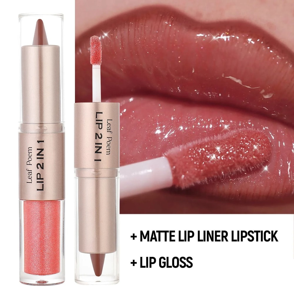 2in1 Plumping Lip Contour Glaze DoubleHead Crystal Lip Gloss Set 3