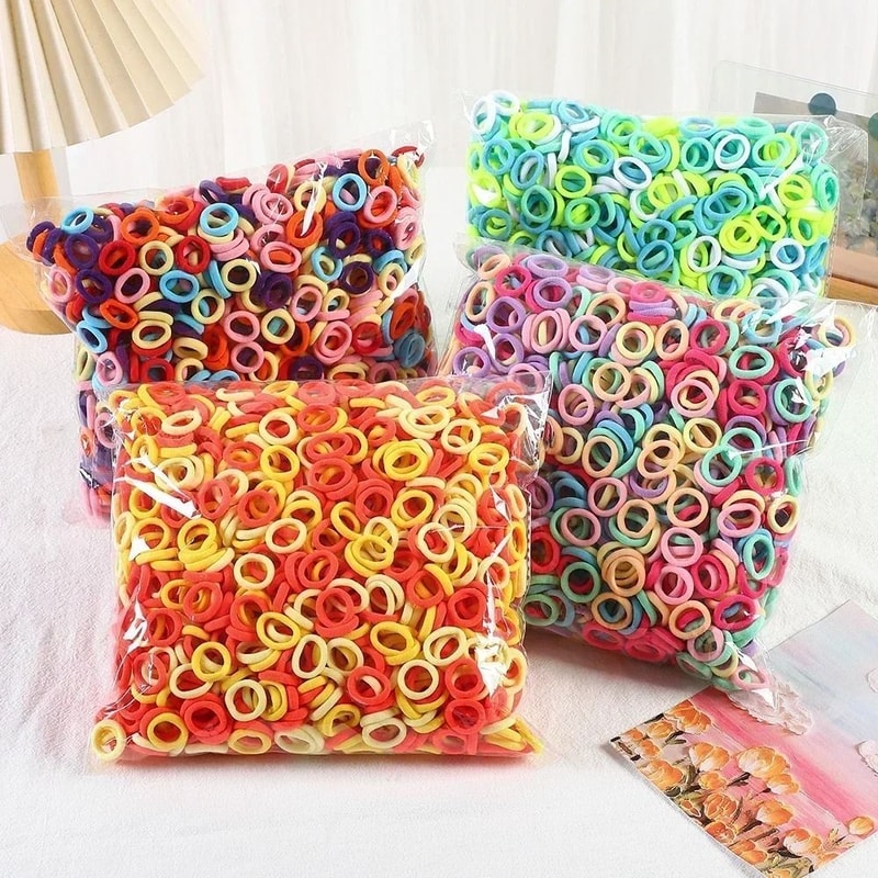 50PcsBag Colorful Basic Nylon Hair Ties Seamless Elastic Ponytail Holders 3