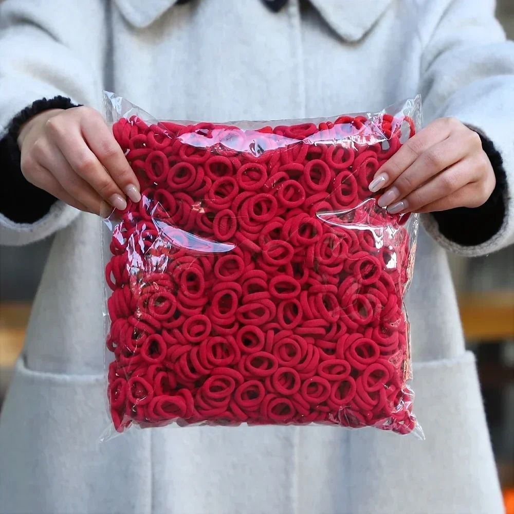 50PcsBag Colorful Basic Nylon Hair Ties Seamless Elastic Ponytail Holders 8