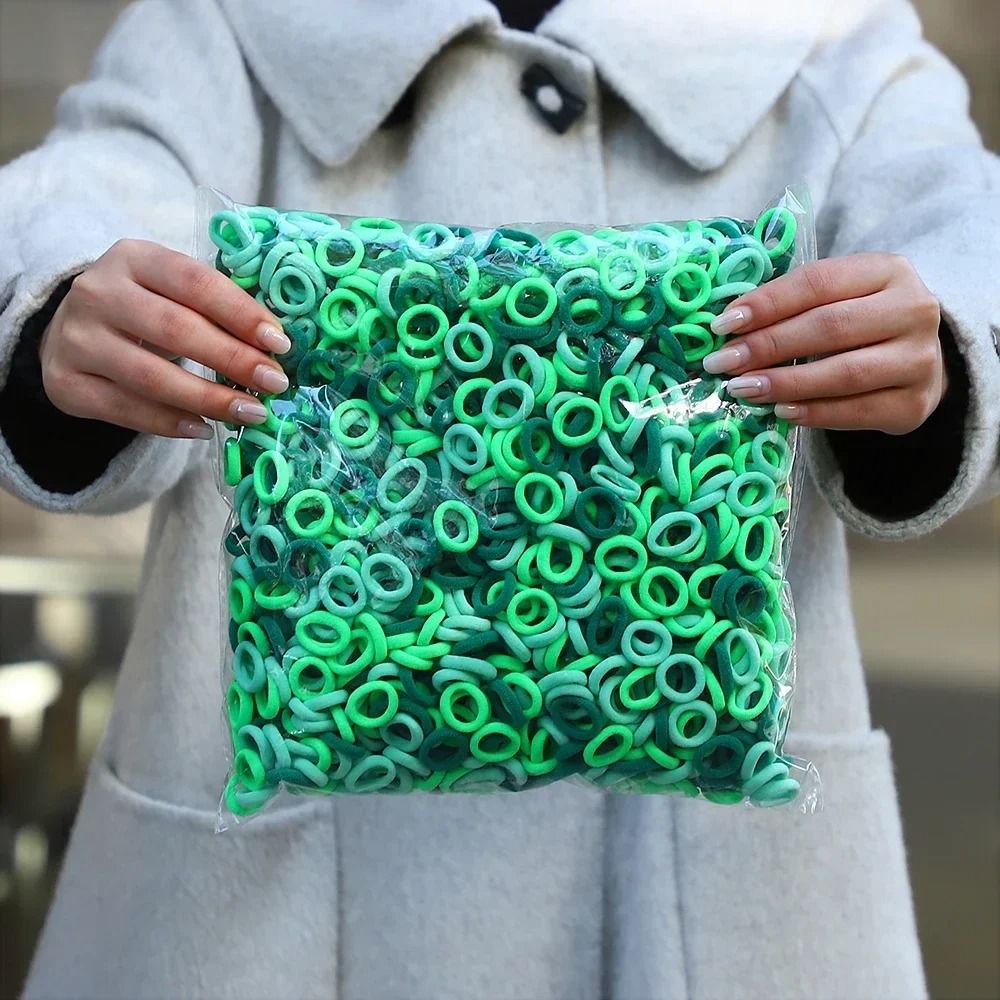 50PcsBag Colorful Basic Nylon Hair Ties Seamless Elastic Ponytail Holders 10