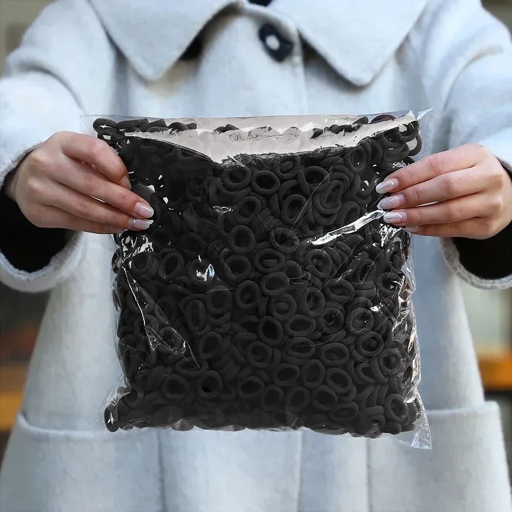 50PcsBag Colorful Basic Nylon Hair Ties Seamless Elastic Ponytail Holders 6