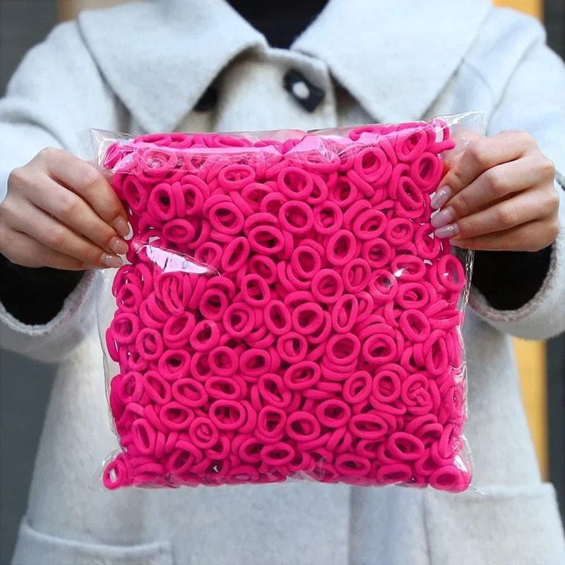 50PcsBag Colorful Basic Nylon Hair Ties Seamless Elastic Ponytail Holders 11