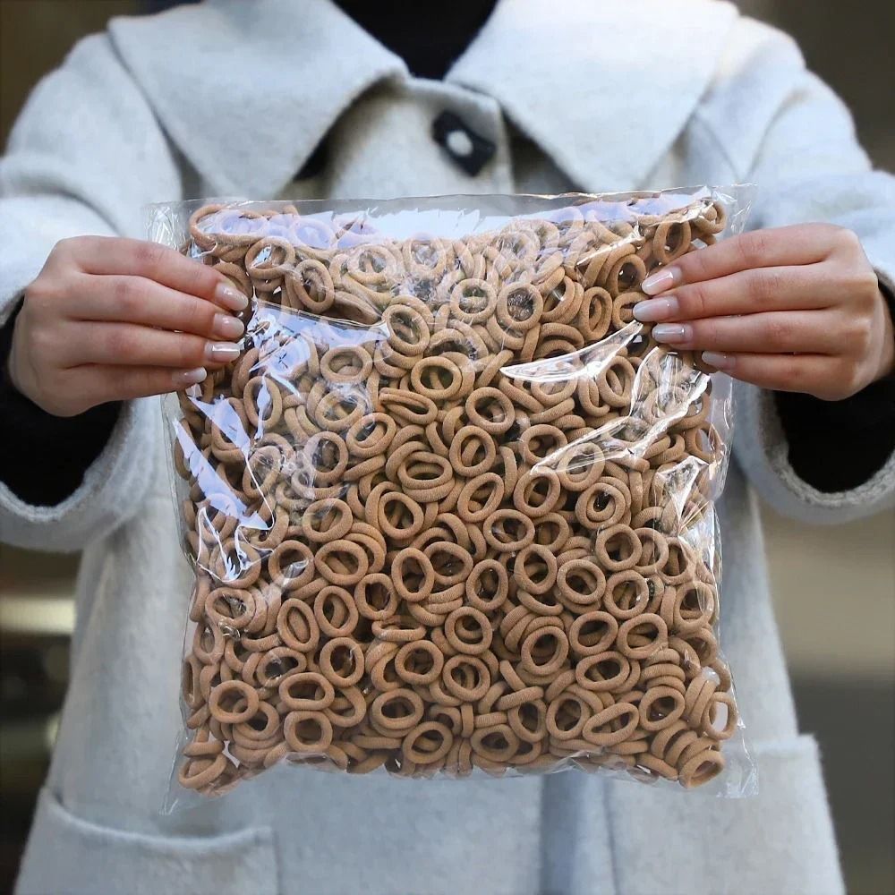 50PcsBag Colorful Basic Nylon Hair Ties Seamless Elastic Ponytail Holders 12