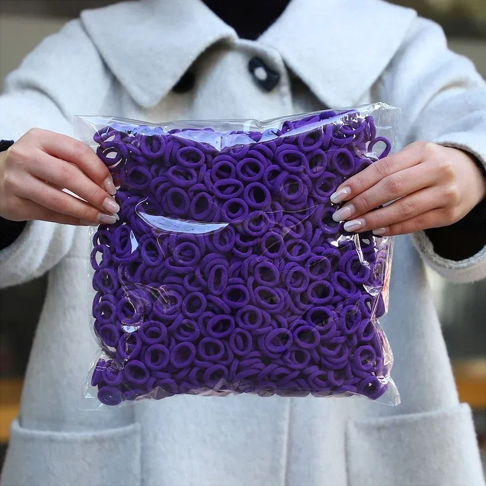 50PcsBag Colorful Basic Nylon Hair Ties Seamless Elastic Ponytail Holders 14