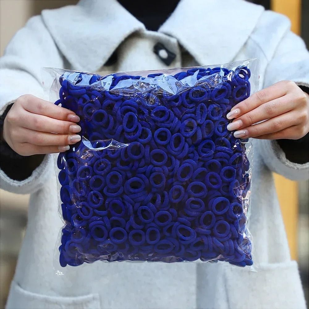 50PcsBag Colorful Basic Nylon Hair Ties Seamless Elastic Ponytail Holders 15