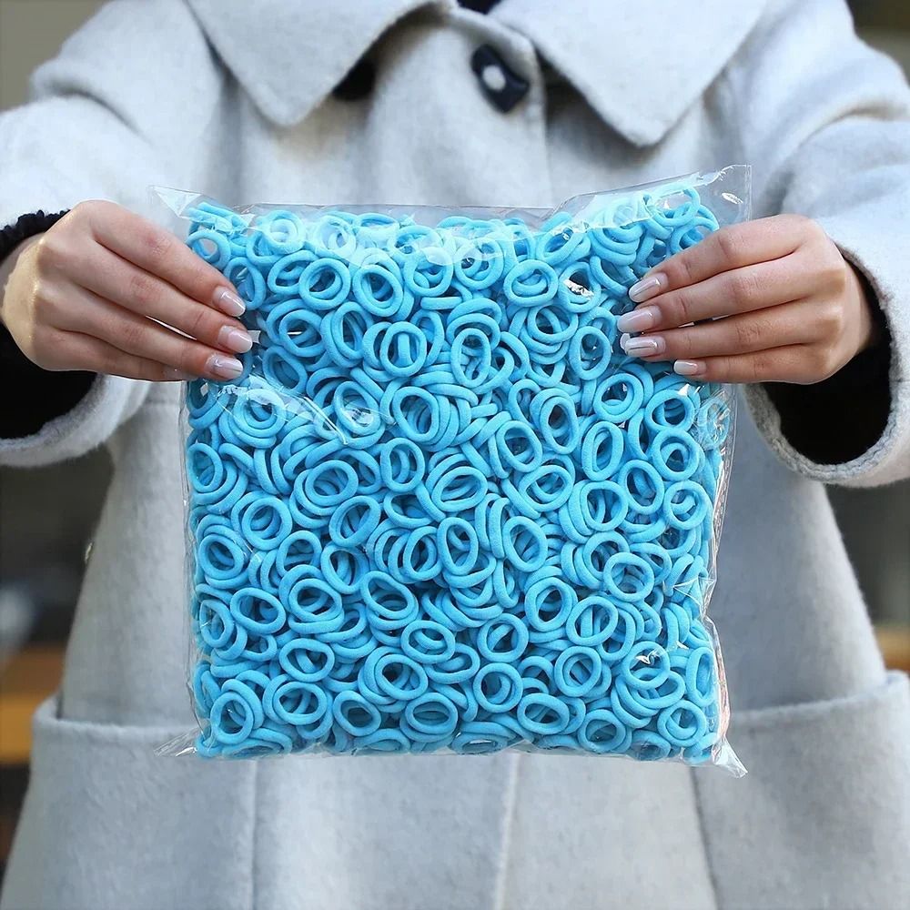 50PcsBag Colorful Basic Nylon Hair Ties Seamless Elastic Ponytail Holders 16