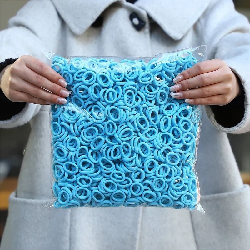 50PcsBag Colorful Basic Nylon Hair Ties Seamless Elastic Ponytail Holders 16