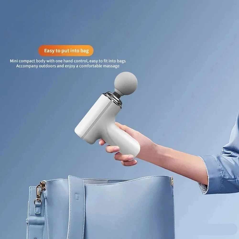 Portable Deep Tissue Electric Massage Gun 4 Interchangeable Heads LED Light 5