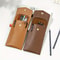 Premium PU Leather Stationery Bag Slim Student Business Office Pen Holder 4