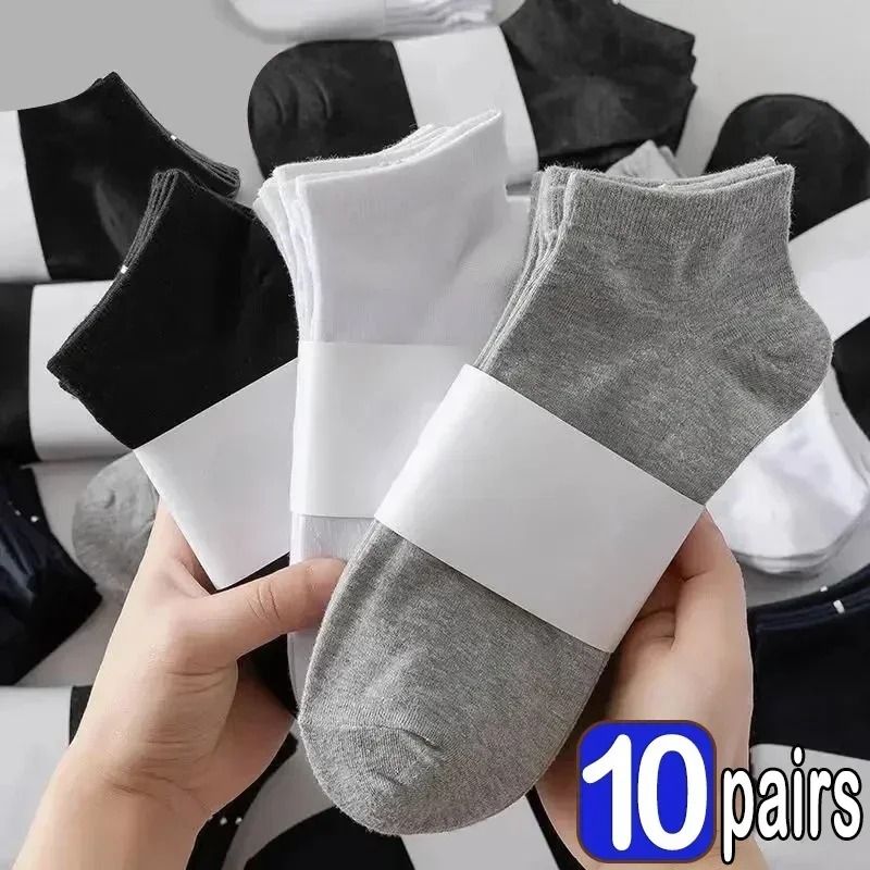 Premium Ankle Socks 10Piece Set Breathable Cotton Blend Sports Socks 0