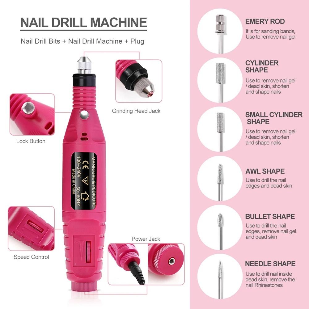 Strong Electric Nail Sander 20000 RPM Professional Manicure Pedicure Drill 3