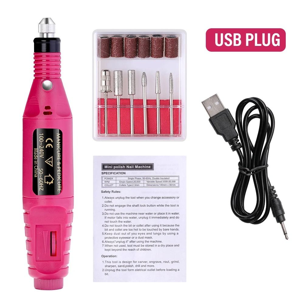 Strong Electric Nail Sander 20000 RPM Professional Manicure Pedicure Drill 8
