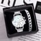 Mens Business Steel Band Quartz Watch Fashion Timepiece With Matching Bracelet 9