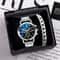 Mens Business Steel Band Quartz Watch Fashion Timepiece With Matching Bracelet 7