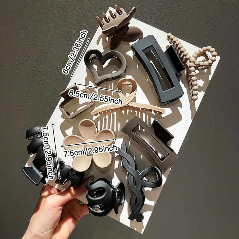 11pcs HighEnd Frosted Clip Set Elegant Shark Clip Headwear For Women 1