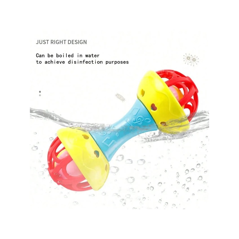 Toddler DoubleHeaded Hand Rattle Soothing Grip Sensory Baby Toy 2
