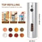 Stainless Steel Electric Pepper Grinder USB Rechargeable Automatic Mill Set 6