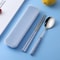 Wheat Straw Portable Cutlery Set EcoFriendly Reusable Travel Tableware 6