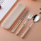 Wheat Straw Portable Cutlery Set EcoFriendly Reusable Travel Tableware 8