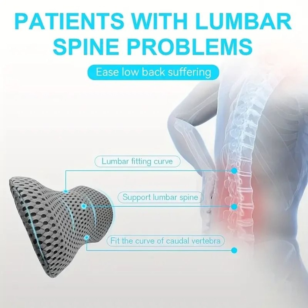 Ergonomic Memory Foam Lumbar Pillow Supportive Back Cushion For Car Office 2