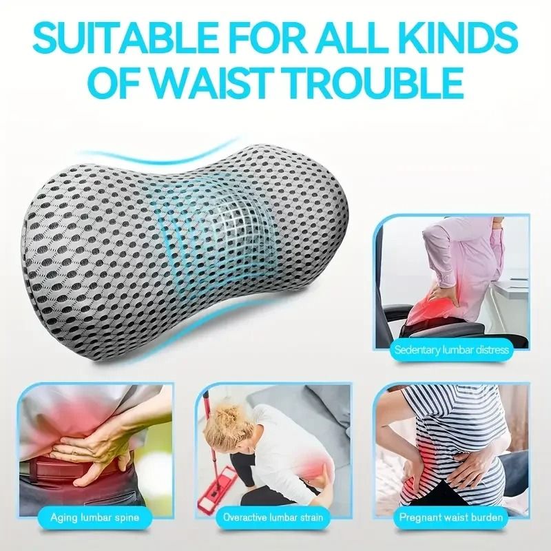 Ergonomic Memory Foam Lumbar Pillow Supportive Back Cushion For Car Office 4