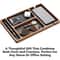 Wooden Office Desktop Storage Box Solid Wood Grid Organizer For Tech Accessories 3