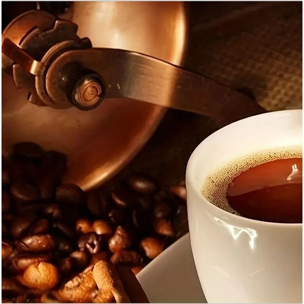 Vintage Manual Coffee Grinder Classic Wooden Burr Mill With Hand Crank 5