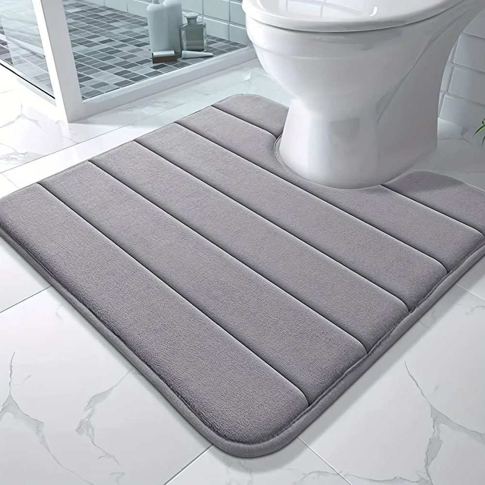 UShaped Memory Foam Toilet Mat Super Absorbent AntiSkid Bathroom Carpet 6