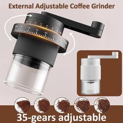 35-gear manual coffee grinder | external adjustable ceramic burr machine