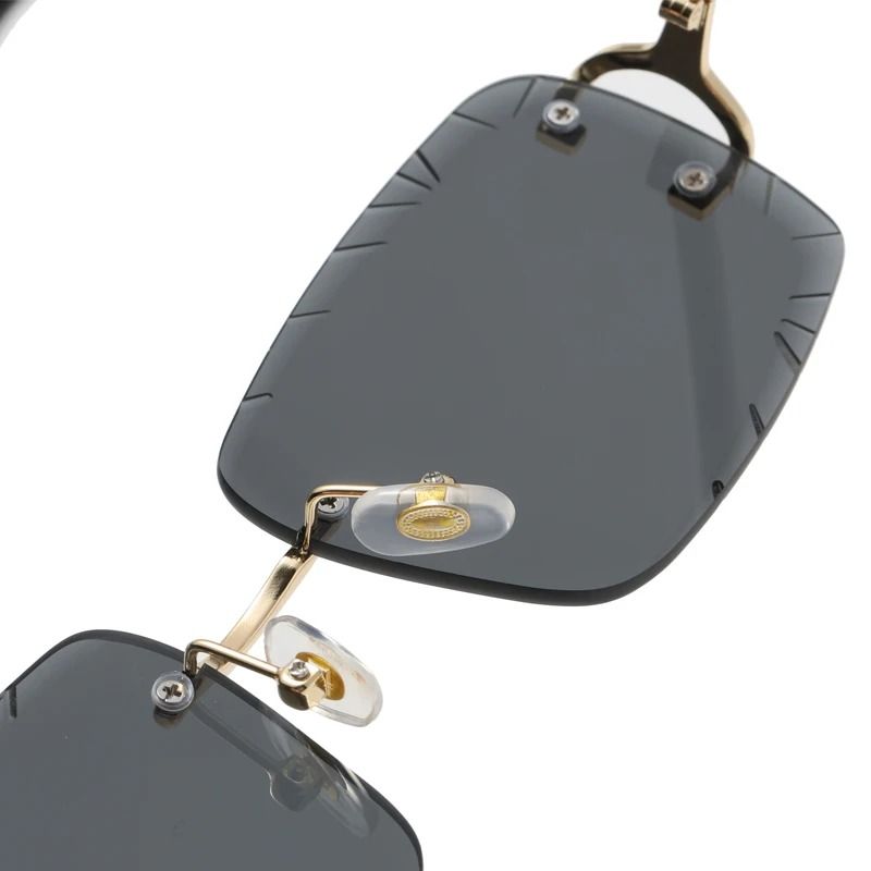 Square Rimless Glasses HighGrade Metal Trend Sunglasses For Men Women 1