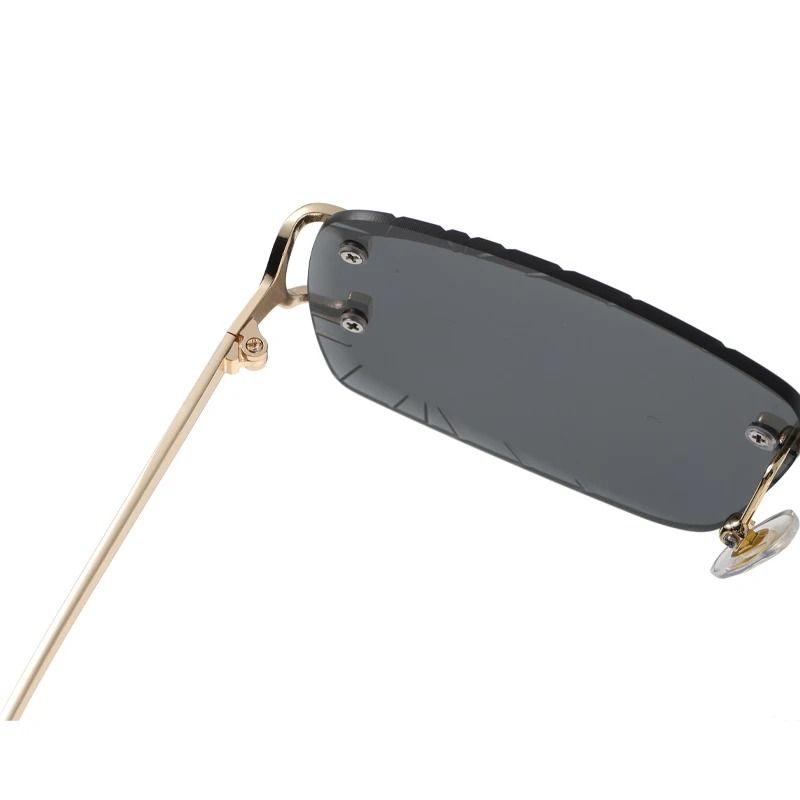 Square Rimless Glasses HighGrade Metal Trend Sunglasses For Men Women 3