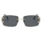 Square Rimless Glasses HighGrade Metal Trend Sunglasses For Men Women 5