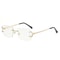 Square Rimless Glasses HighGrade Metal Trend Sunglasses For Men Women 6