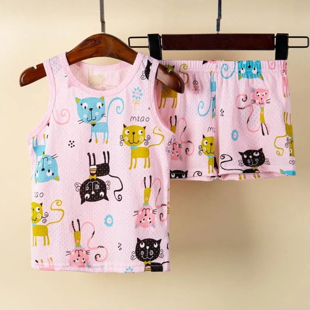 Rainbow Animal Cartoon Pajamas Set Soft Cotton Sleepwear For Toddlers Babies 9