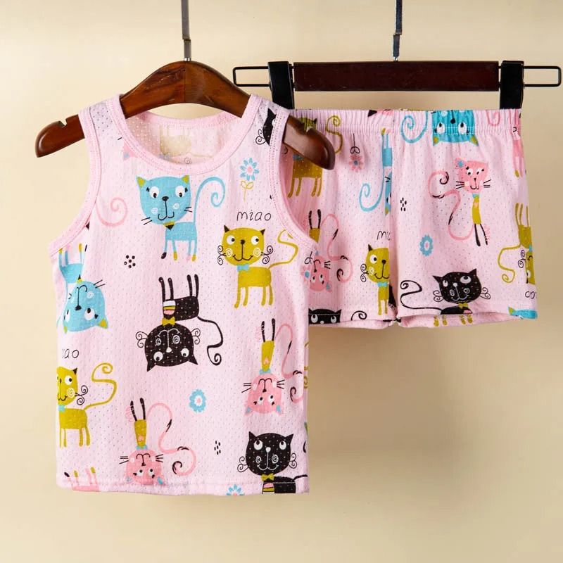 Rainbow Animal Cartoon Pajamas Set Soft Cotton Sleepwear For Toddlers Babies 9
