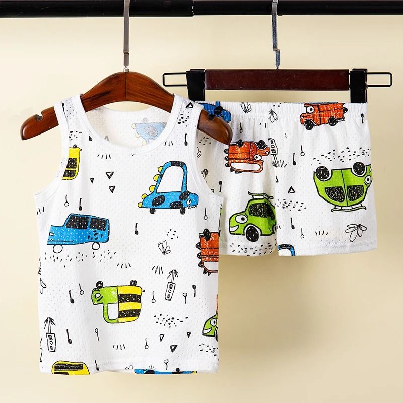 Rainbow Animal Cartoon Pajamas Set Soft Cotton Sleepwear For Toddlers Babies 3