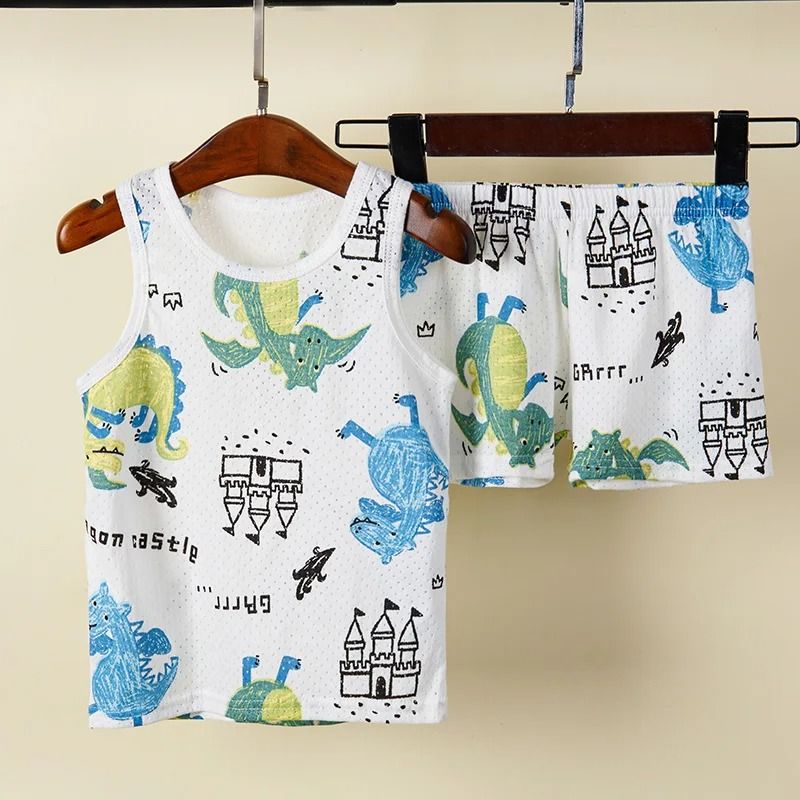 Rainbow Animal Cartoon Pajamas Set Soft Cotton Sleepwear For Toddlers Babies 4