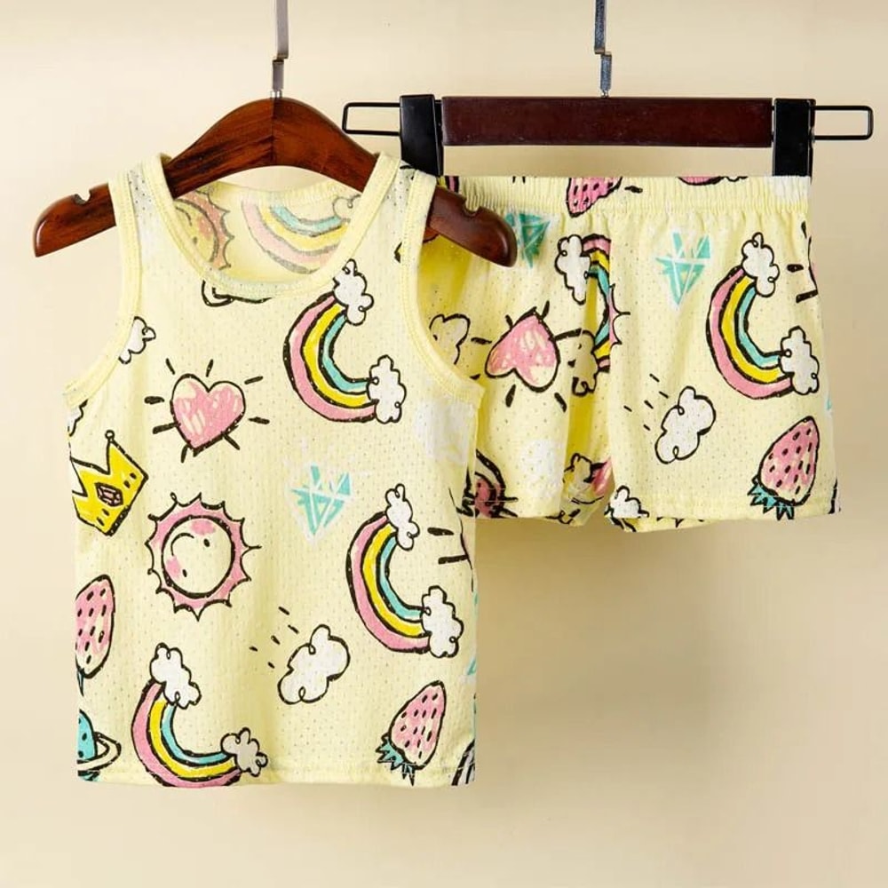 Rainbow Animal Cartoon Pajamas Set Soft Cotton Sleepwear For Toddlers Babies 7