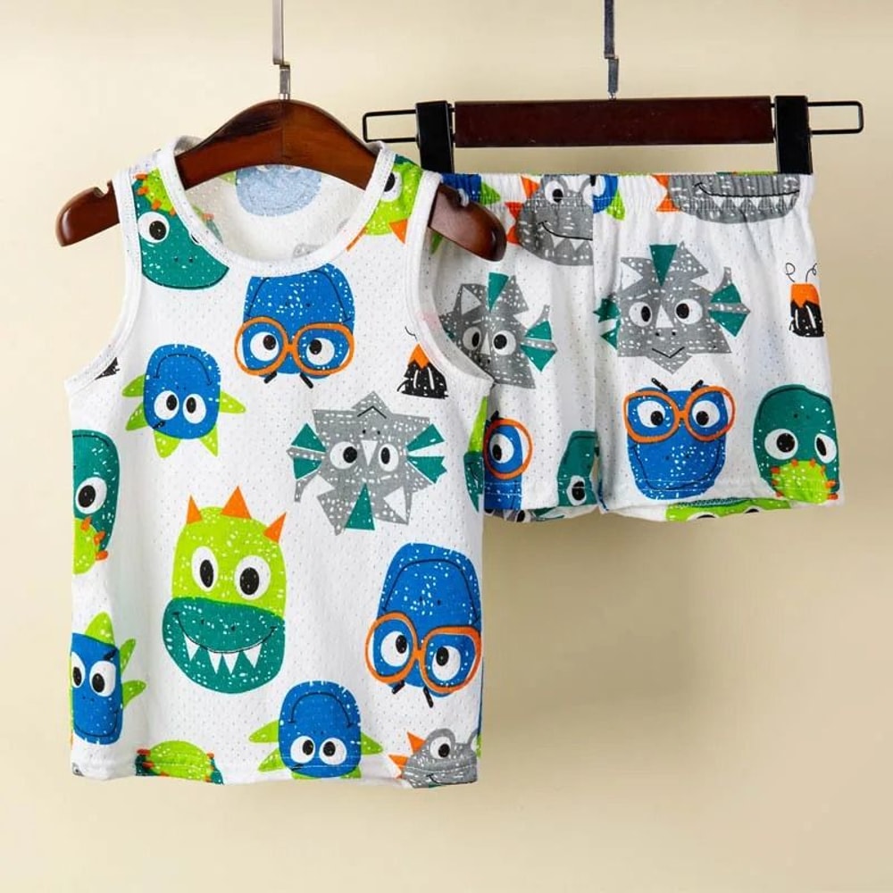 Rainbow Animal Cartoon Pajamas Set Soft Cotton Sleepwear For Toddlers Babies 11