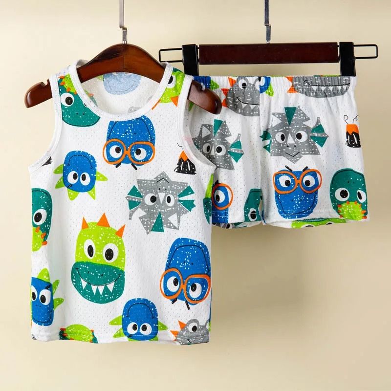 Rainbow Animal Cartoon Pajamas Set Soft Cotton Sleepwear For Toddlers Babies 11