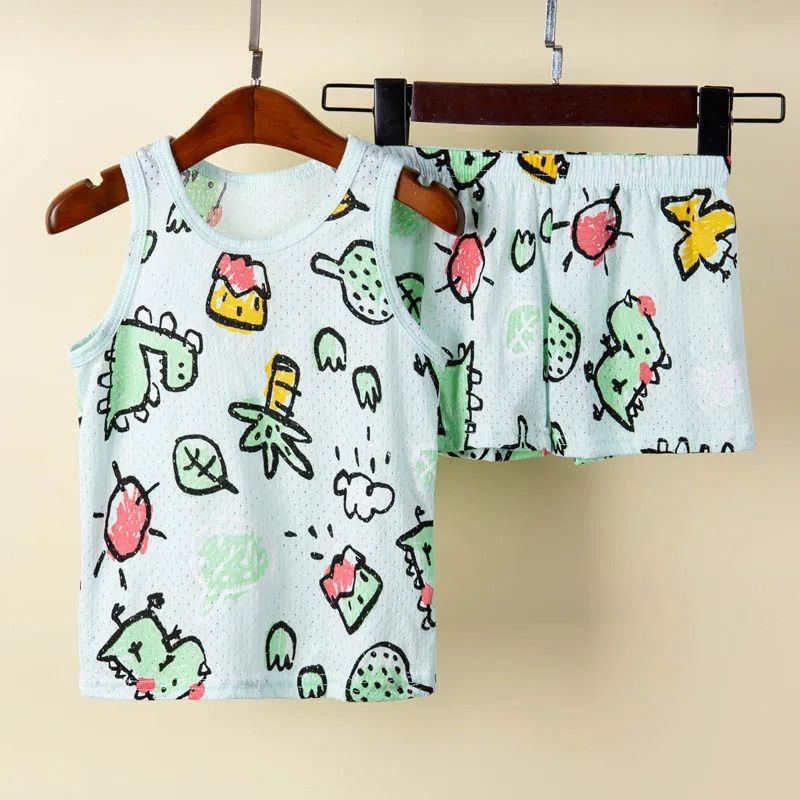 Rainbow Animal Cartoon Pajamas Set Soft Cotton Sleepwear For Toddlers Babies 12