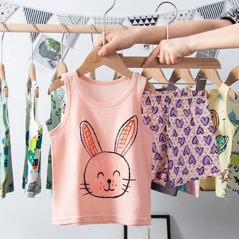 Rainbow Animal Cartoon Pajamas Set Soft Cotton Sleepwear For Toddlers Babies 13