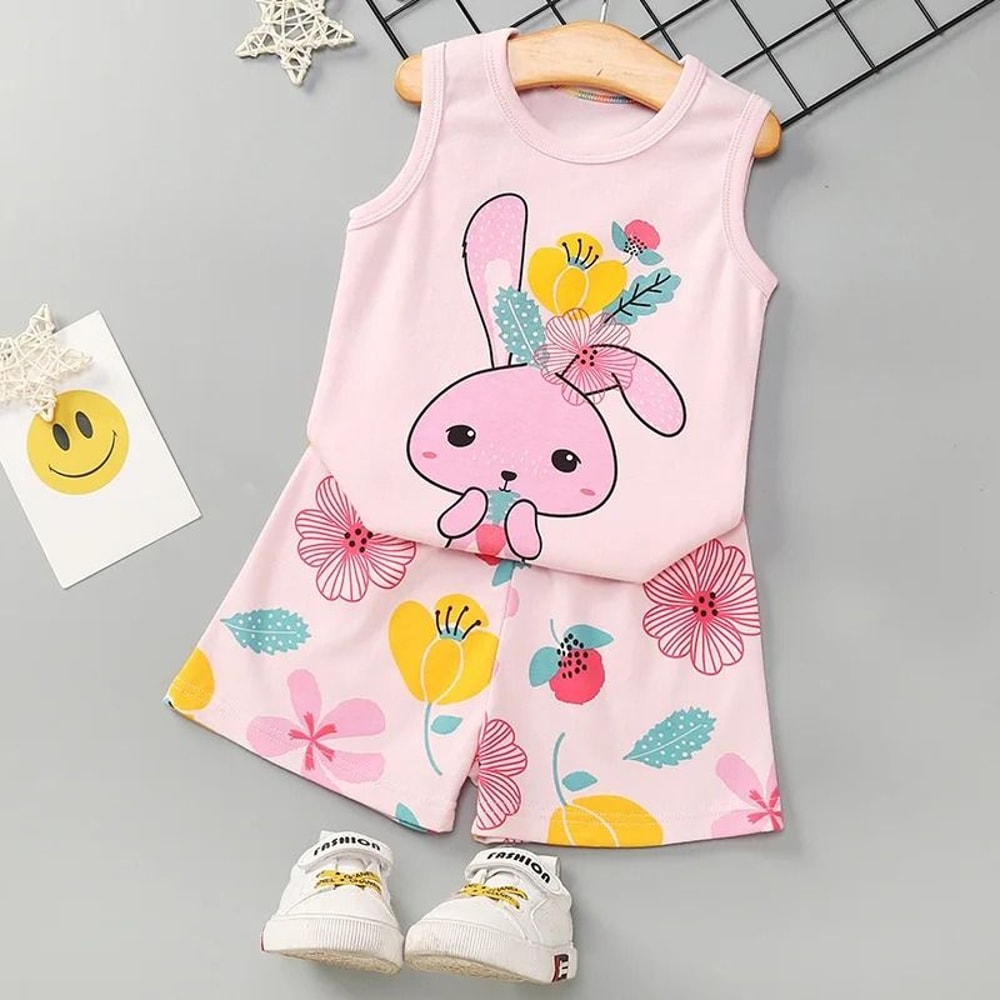 Rainbow Animal Cartoon Pajamas Set Soft Cotton Sleepwear For Toddlers Babies 16